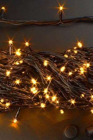 Светодиодная нить с контроллером 20 м., 220V, 200 желтых LED ламп, черный ПВХ провод, Rich LED (RL-T20C2-B/Y)