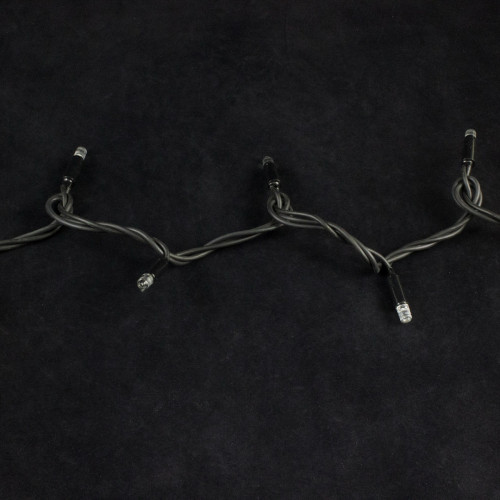 Светодиодная нить с мерцающим диодом 10 м., 220V, 100 теплых белых LED ламп, черный каучук, соединяемая, Winner Light (ww.01.7B.100+)