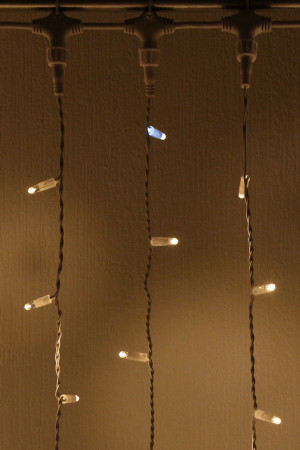 Светодиодный занавес 1000 теплых белых LED ламп, 2*6 м., мерцание, белый провод ПВХ, Teamprof (TPF-C2*6F-CW/WW)