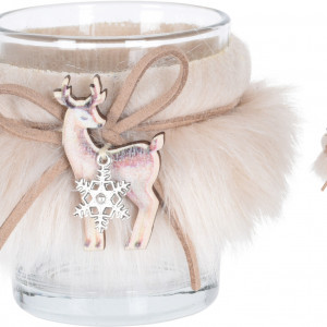 Подсвечник для чайных свечей Бэмби 6*6*7 см., белый, Koopman (DH8042920/1)