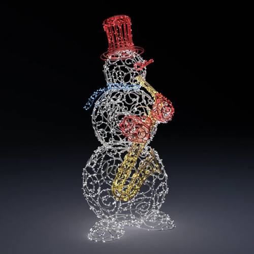 Светодиодная фигура Снеговик-музыкант саксофон 180 см. 1 шт., Сад Радости (SR222)