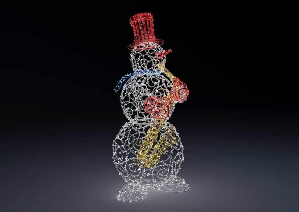 Светодиодная фигура Снеговик-музыкант саксофон 180 см. 1 шт., Сад Радости (SR222) Светодиодная фигура Снеговик-музыкант саксофон 180 см. 1 шт., Сад Радости (SR222)