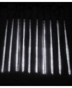 Гирлянда Тающие сосульки 10*0.8 м., 720 холодных белых LED ламп, черный провод ПВХ, Teamprof (960702)