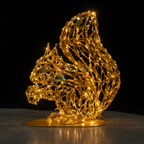 Светодиодная фигура Белка с орехом золотая Premium 1,13 м., Conso (OL331)