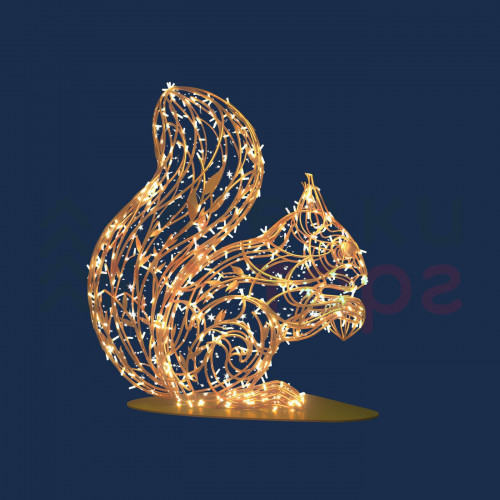 Светодиодная фигура Белка с орехом золотая Premium 1,13 м., Conso (OL331)