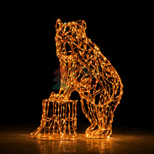 Светодиодная фигура Медведь золотой Premium 1,7 м., Conso (OL326)