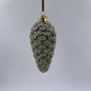 Елочное украшение Шишка Изумрудная 12 см., стекло, 1 шт., Christmas DeLuxe (88156)