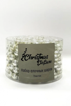 Пластиковые бусы Гигант 1,4 см.* 5 м., серебро, Christmas DeLuxe (87013)