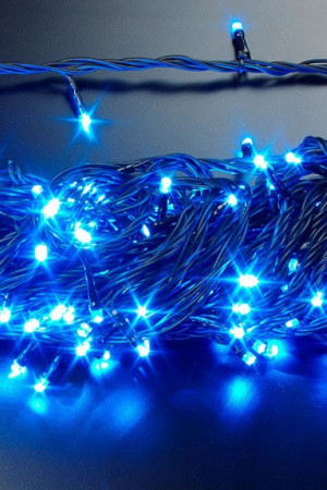 Светодиодная нить с контроллером 20 м., 220V, 200 синих LED ламп, черный ПВХ провод, Rich LED (RL-T20C2-B/B)