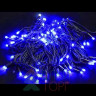 Светодиодная нить с мерцающим диодом 10 м., 220V, 100 синих LED ламп, черный каучук, соединяемая, Winner Light (b.01.7B.100+)