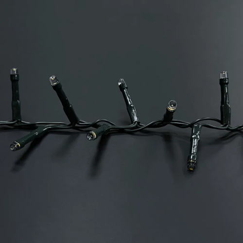 Светодиодная нить Snake Light 2000 разноцветных ламп, 40 м., 24В, 8 режимов, зеленый провод, для елки 260-300 см., Christmas DeLuxe (85747)