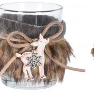 Подсвечник для чайных свечей Бэмби 6*6*7 см., шоколадный, Koopman (DH8042920/2)