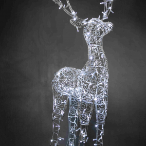 Светодиодная фигура Олень Кружевной 150 см., белый, мерцание, 24В, Teamprof (960576)