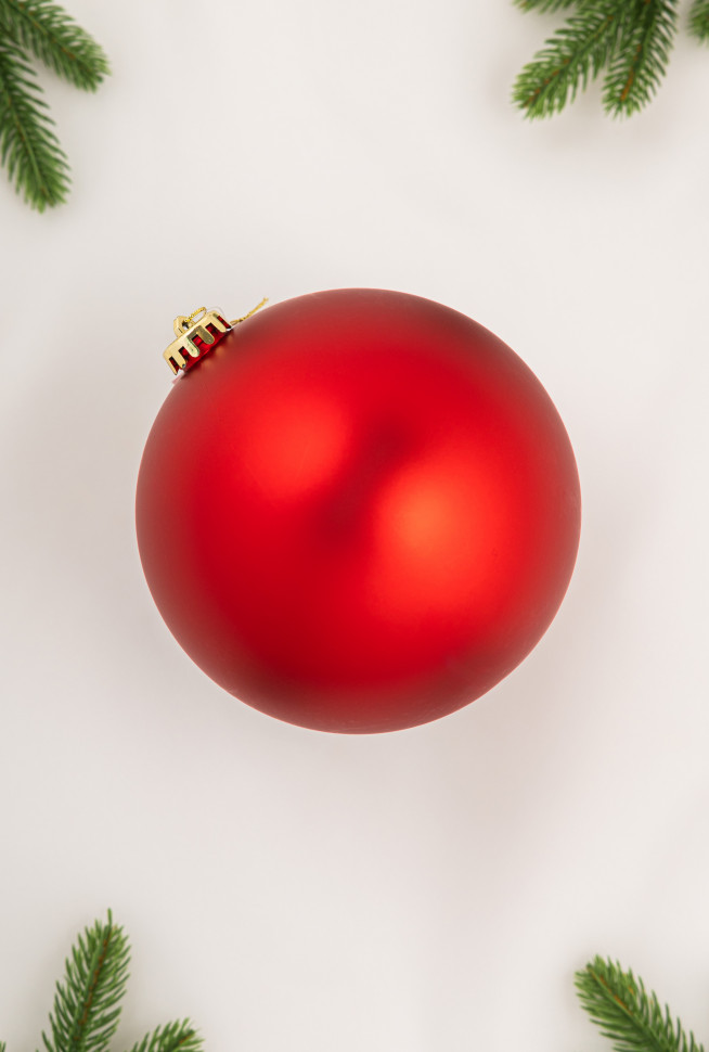 Шар пластиковый матовый 150 мм., красный, ЕлкиТорг (150518)