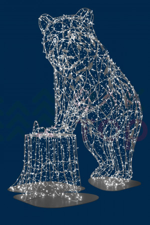 Светодиодная фигура Медведь серебряный Premium 1,7 м., Conso (OL326i61)