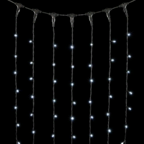 Светодиодный занавес с колпачком 2*3 м., 600 белых LED ламп, каучуковый черный провод, IP65, Beauty Led (LL602-1-2W)