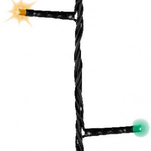 Светодиодная гирлянда на батарейках с контроллером 3.5 м., 48 разноцветных LED ламп, 3 батарейки типа АА, черный ПВХ провод, Kaemingk (497126)