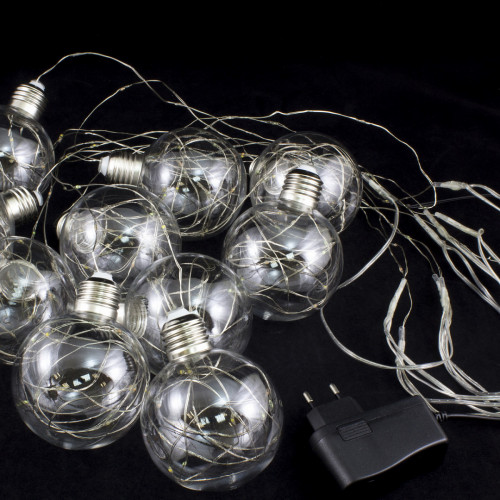 Светодиодная бахрома Шарики со светлячками 3*0,7 м., 10 теплых белых LED ламп, Winner (ww.02.4T.10L-8ball)