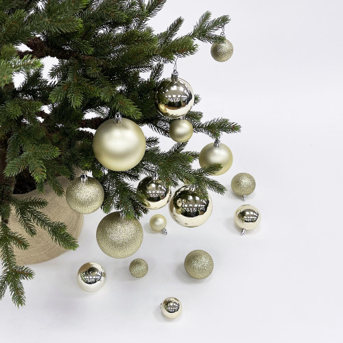 Набор пластиковых шаров Гамма 46 шт., шампань, ChristmasDeLuxe (84711-88048)