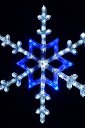 Светодиодная фигура Снежинка Полиакрил Элит, 97 см., 12В, белый-синий, Teamprof (960153)
