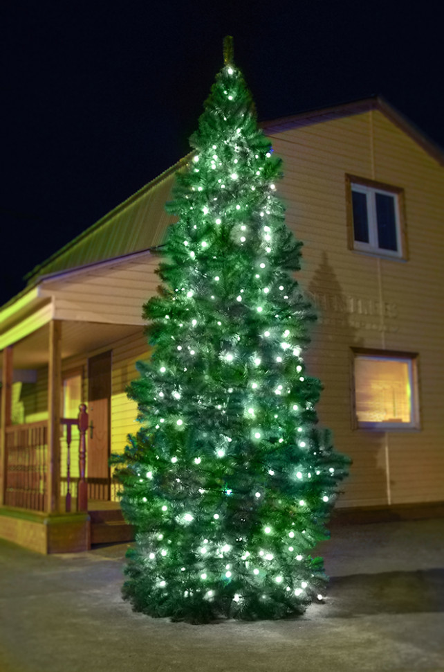 Комплект гирлянд Цветной каскад для елей высотой 10 м., белый, 2Х200 Вт., 1920 LED, Green Trees (KaskadW10) 