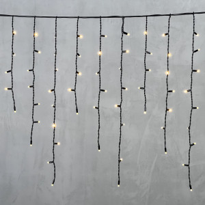 Светодиодная бахрома с колпачком 3,2*0,9 м., 168 теплых белых LED ламп, каучуковый черный провод, LTC (LL168-1-2WW)