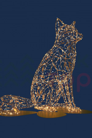 Светодиодная фигура Лиса золотая Premium 1,45 м., Conso (OL329)