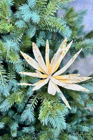 Ветвь-цветок Кариота бежевая 30 см., 1 шт., Christmas DeLuxe (86736) 