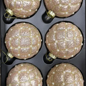 Набор стеклянных шаров Зефирное царство  80 мм., 6 шт., светло-розовый, Christmas DeLuxe (87211)