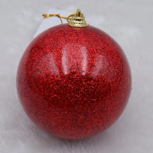 Шар новогодний 10 см., красный глянцевый, пенопласт, Christmas DeLuxe (14969)