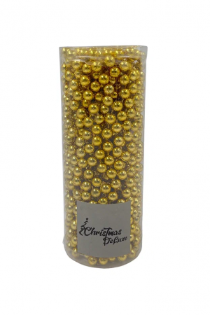 Пластиковые бусы Бисер 8 мм.*10 м., золото, Christmas DeLuxe (89787)