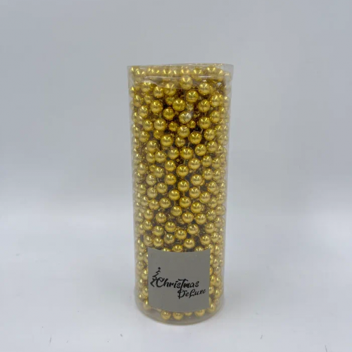 Пластиковые бусы Бисер 8 мм.*10 м., золото, Christmas DeLuxe (89787)