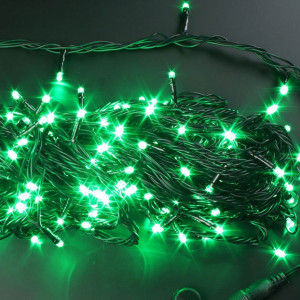 Светодиодная нить с контроллером 20 м., 220V, 200 зеленых LED ламп, черный ПВХ провод, Rich LED (RL-T20C2-B/G)