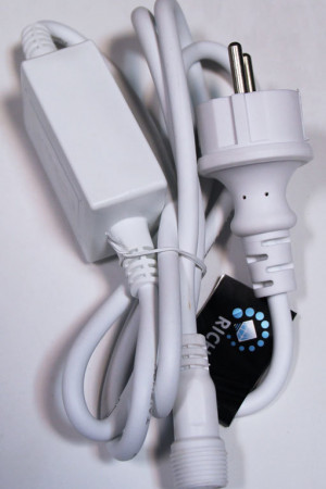 Блок питания для гирлянд постоянного свечения 1.5 м., 220V, 3А, белый провод Rich LED (RL-220AC/DC-3A-W)