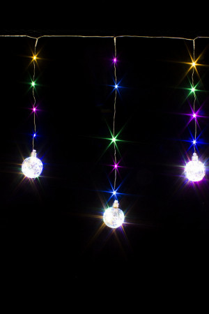 Светодиодная бахрома Шарики со светлячками 3*0,7 м., 10 разноцветных LED ламп, Winner (m.02.4T.10L-8ball)