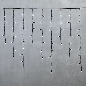 Светодиодная бахрома с колпачком 3,2*0,9 м., 168 белых LED ламп, каучуковый черный провод, LTC (LL168-1-2W)