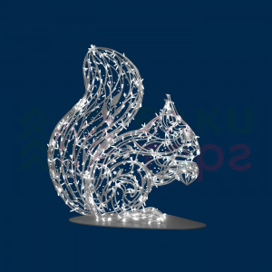 Светодиодная фигура Белка с орехом серебряная Premium 1,13 м., Conso (OL331i11)