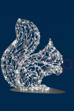 Светодиодная фигура Белка с орехом серебряная Premium 1,13 м., Conso (OL331i11)