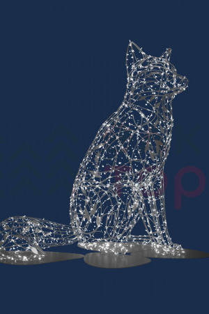 Светодиодная фигура Лиса серебряная Premium 1,45 м., Conso (OL329i61)