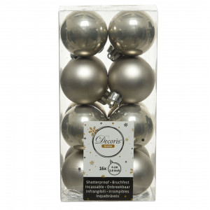 Набор пластиковых шаров Милена 40 мм., металлик, 16 шт., Kaemingk (021752)