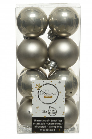 Набор пластиковых шаров Милена 40 мм., металлик, 16 шт., Kaemingk (021752)