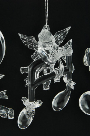 Украшение&quot;Ангел с нотой&quot; цвет серебро,3 вида,цена за 1 шт.13,3 см, (151643)