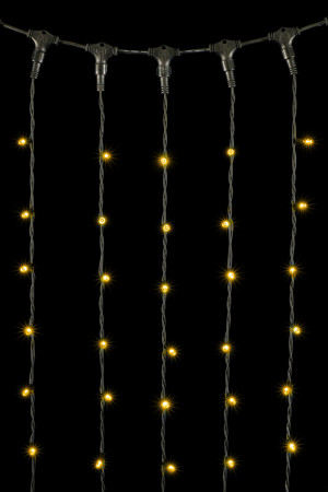 Светодиодный занавес Sealed 2*3 м., 220V., 600 теплых белых LED ламп, черный каучук, Beauty Led (LL602-1-2WW)