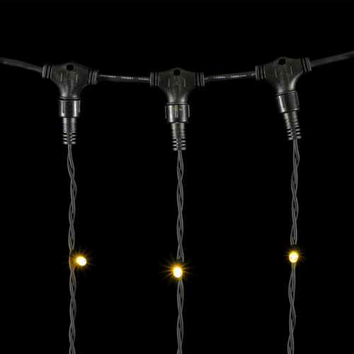 Светодиодный занавес Sealed 2*3 м., 220V., 600 теплых белых LED ламп, черный каучук, Beauty Led (LL602-1-2WW)