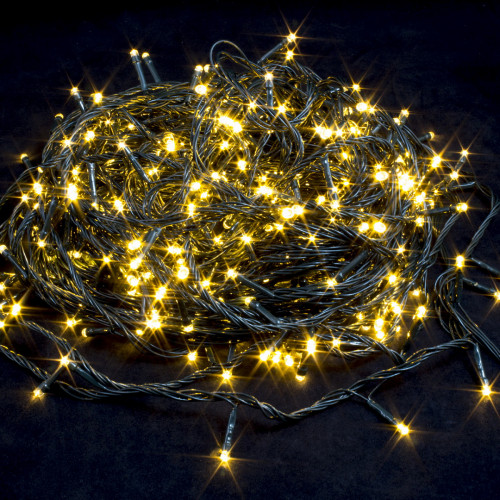 Светодиодная нить 26 м., 220V, 400 теплых белых LED ламп, контроллер, черный провод, Winner Light (ww.01.5B.400-)