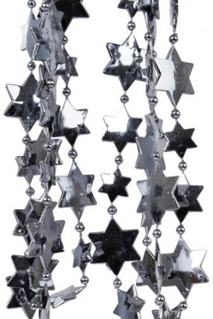 Бусы пластиковые Звезды 270 см, черненое серебро, Kaemingk (000489)