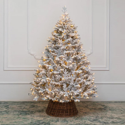 Искусственная елка Швейцарская заснеженная 240 см., 705 теплых-белых Led ламп, 100% литая хвоя, ЕлкиТорг (176240)
