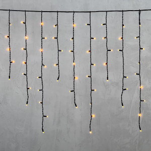 Светодиодная бахрома с колпачком 3,2*0,9 м., 168 желтых LED ламп, каучуковый черный провод, LTC (LL168-1-2Y)