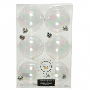 Набор пластиковых шаров Парис 80 мм., 6 шт., прозрачные, Kaemingk (022076)