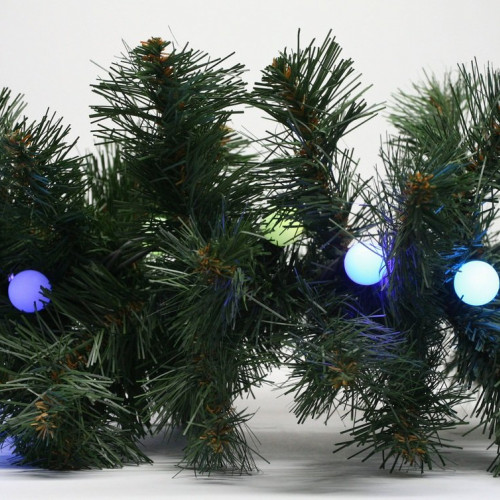 Светодиодная гирлянда шарики Fiesta, 10 м., 100 RGB LED ламп 23 мм, черный каучук, LTC (RGB BB100-2-2RGB)